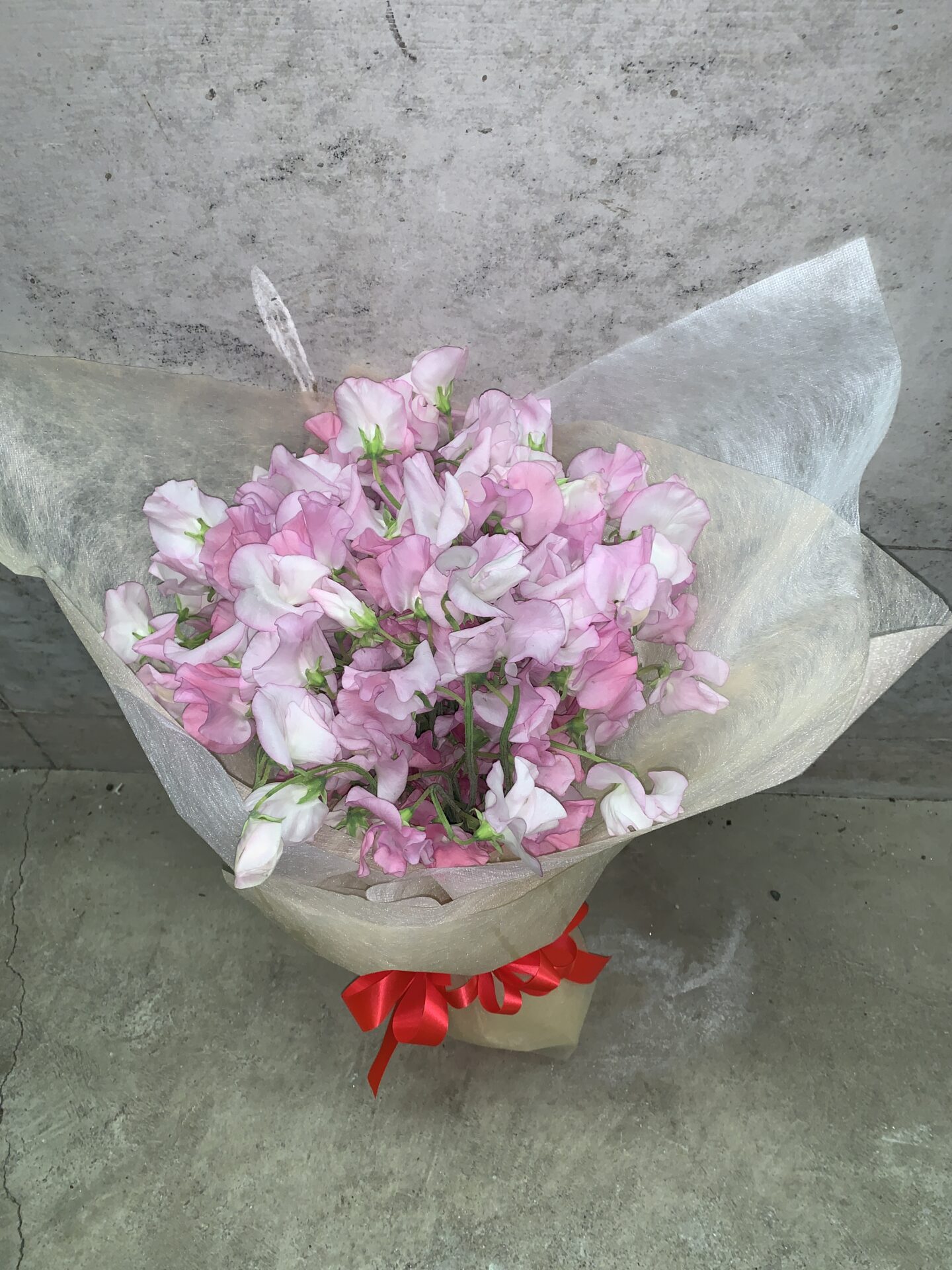 スイートピーの花束